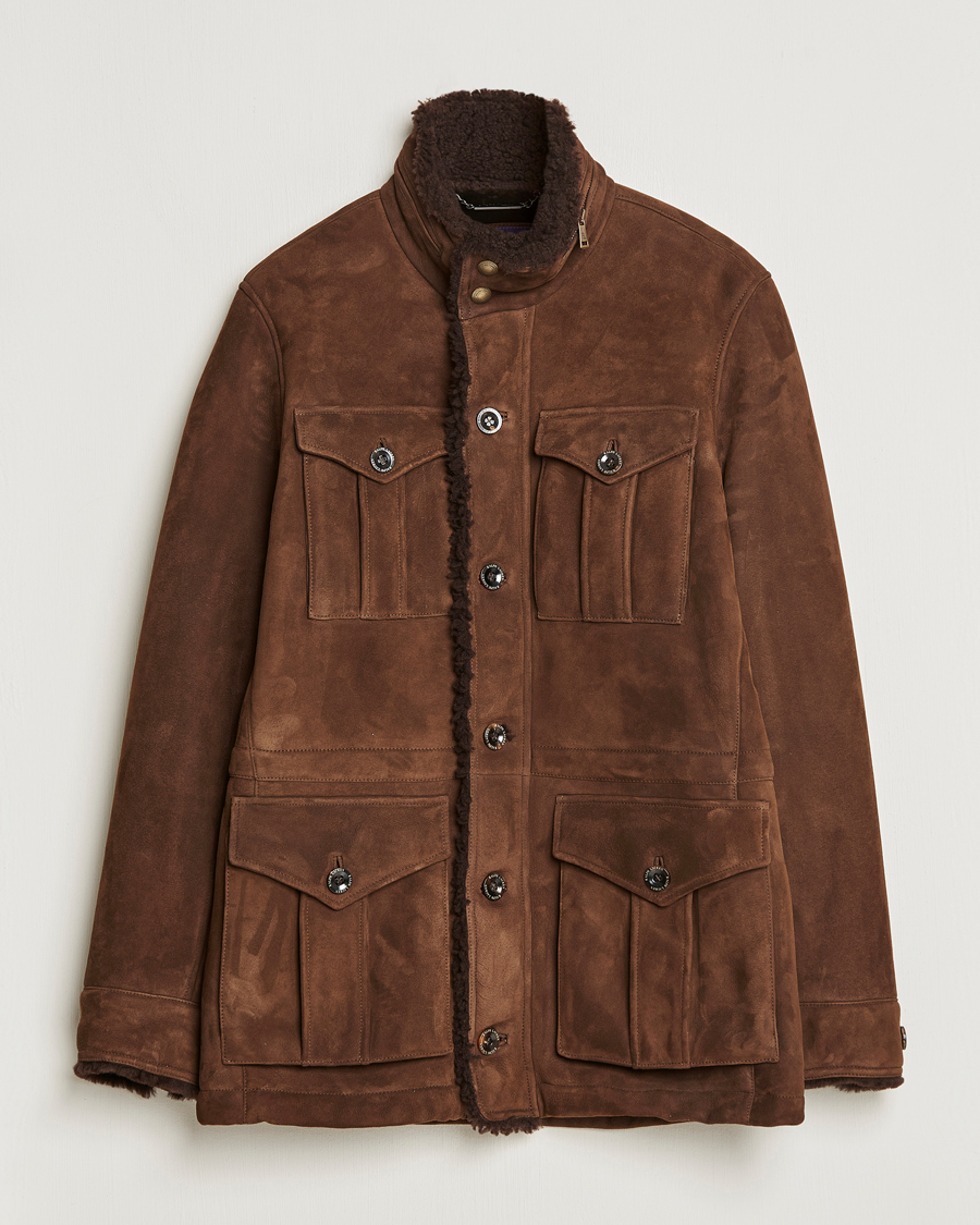 Uomini | Giacche | Ralph Lauren Purple Label | Shearling Field Jacket Chestnut