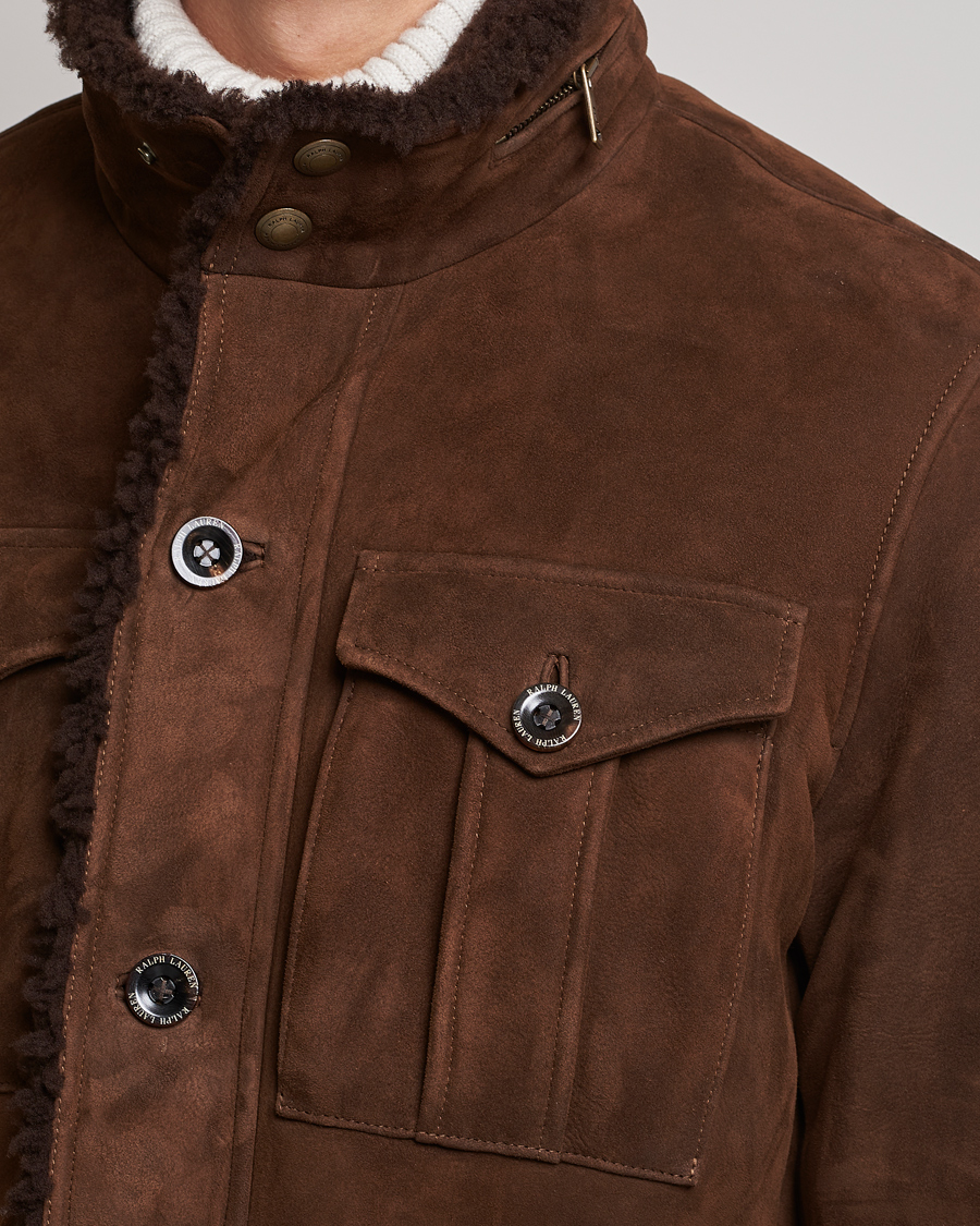 Uomini | Giacche | Ralph Lauren Purple Label | Shearling Field Jacket Chestnut
