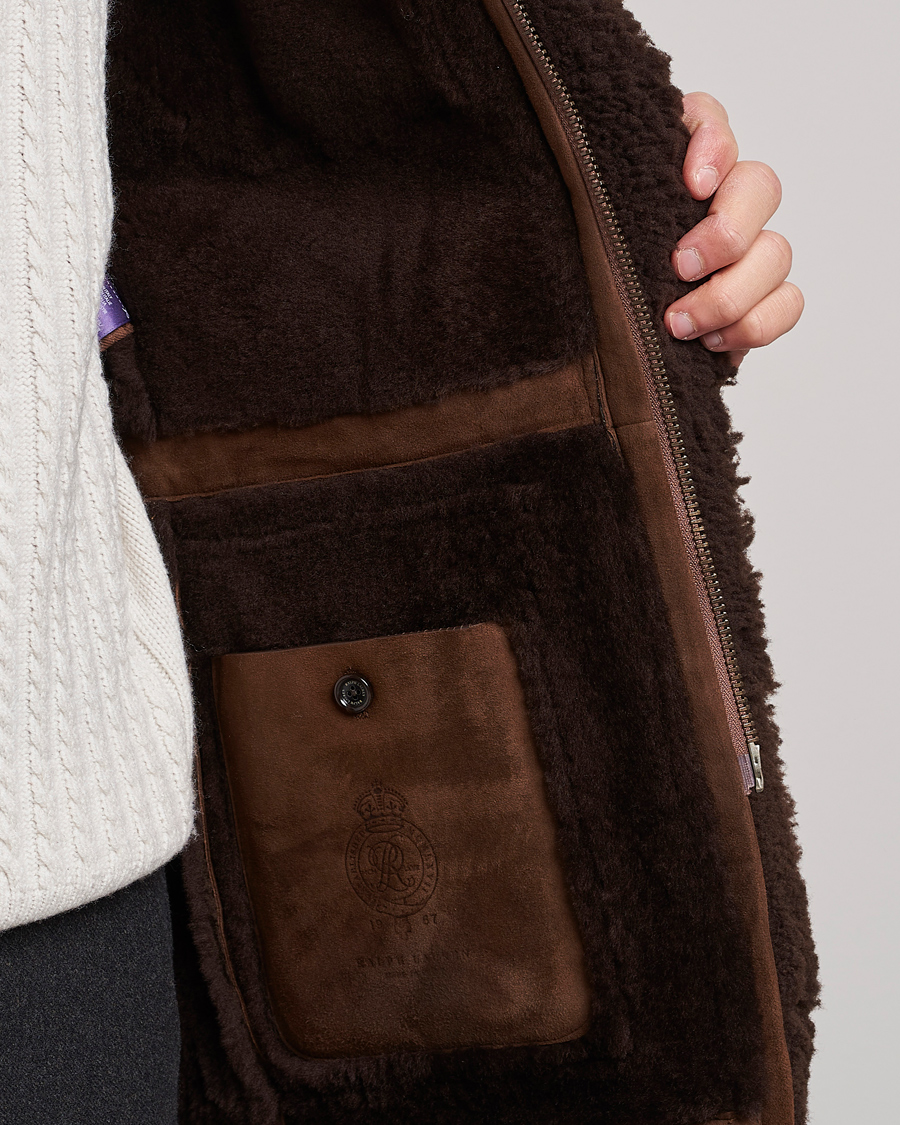 Uomini | Giacche | Ralph Lauren Purple Label | Shearling Field Jacket Chestnut