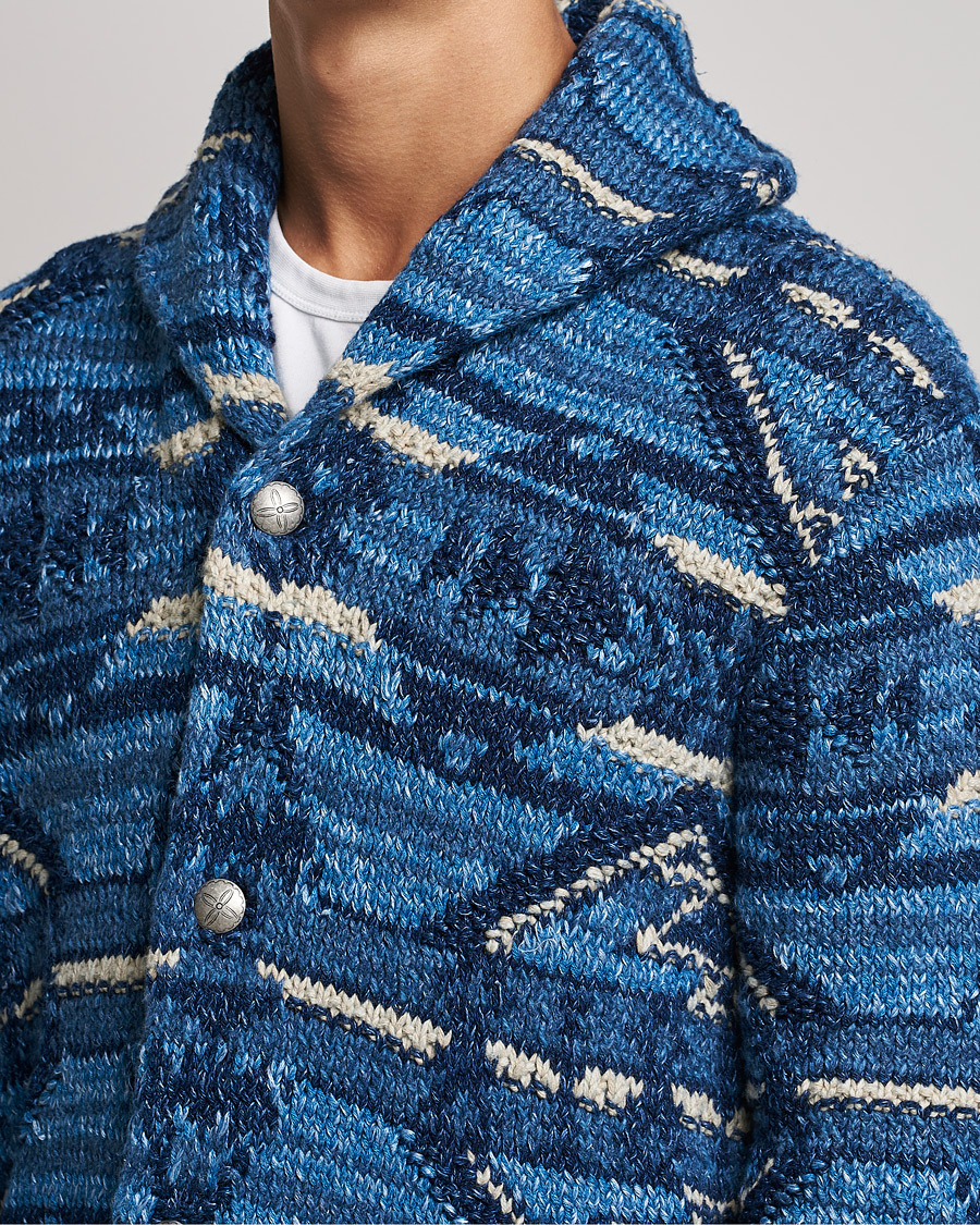Uomini | Maglieria | RRL | Ranch Shawl Collar Cardigan Indigo Multi