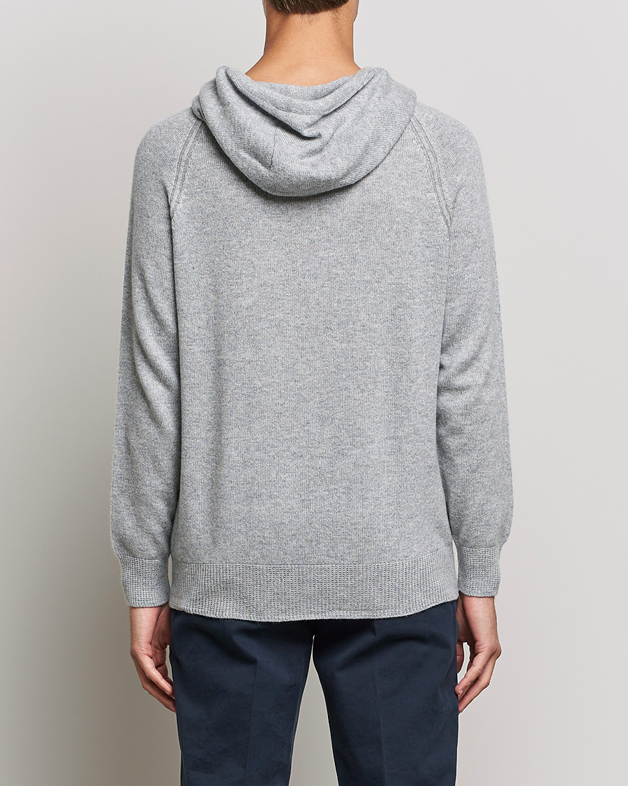 Uomini | Maglieria | Johnstons of Elgin | Seamless Cashmere Hoodie Silver