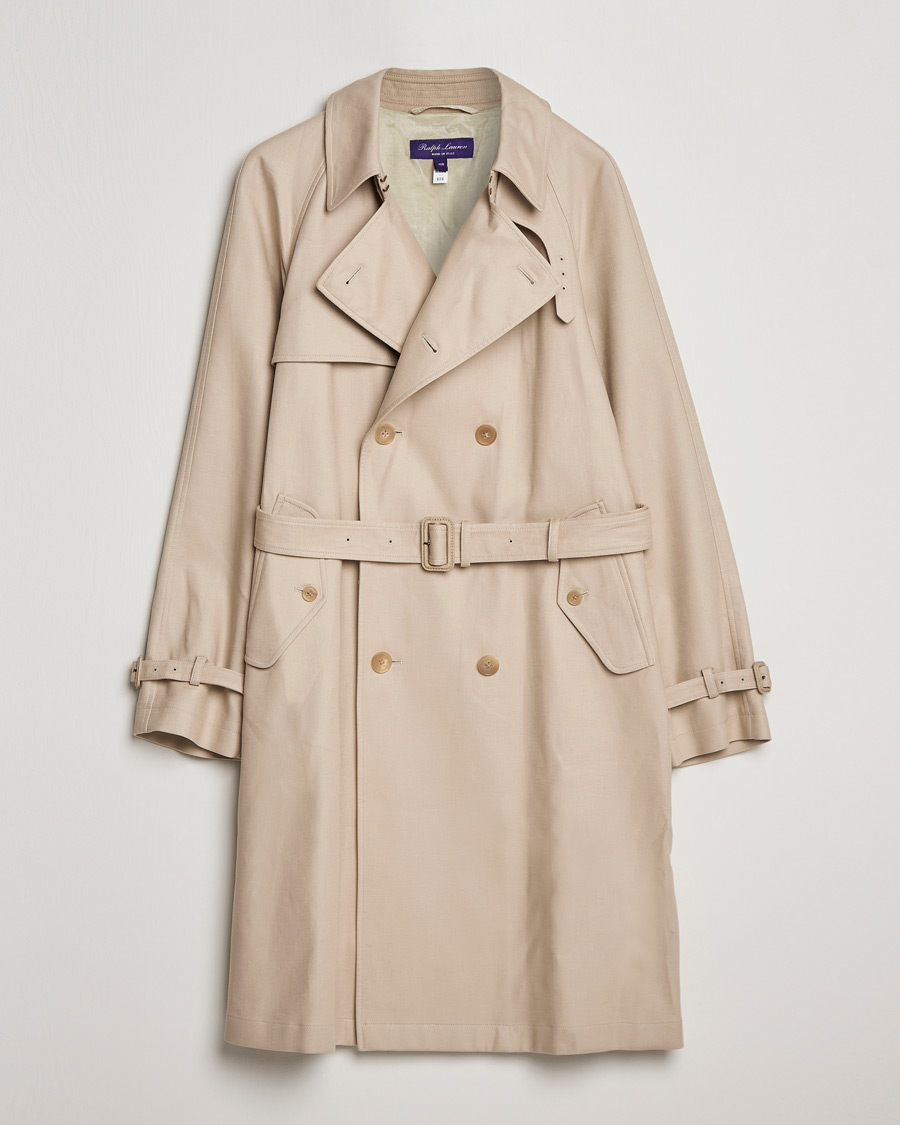 Uomini | Giacche | Ralph Lauren Purple Label | Classic Trench Coat Khaki Stone