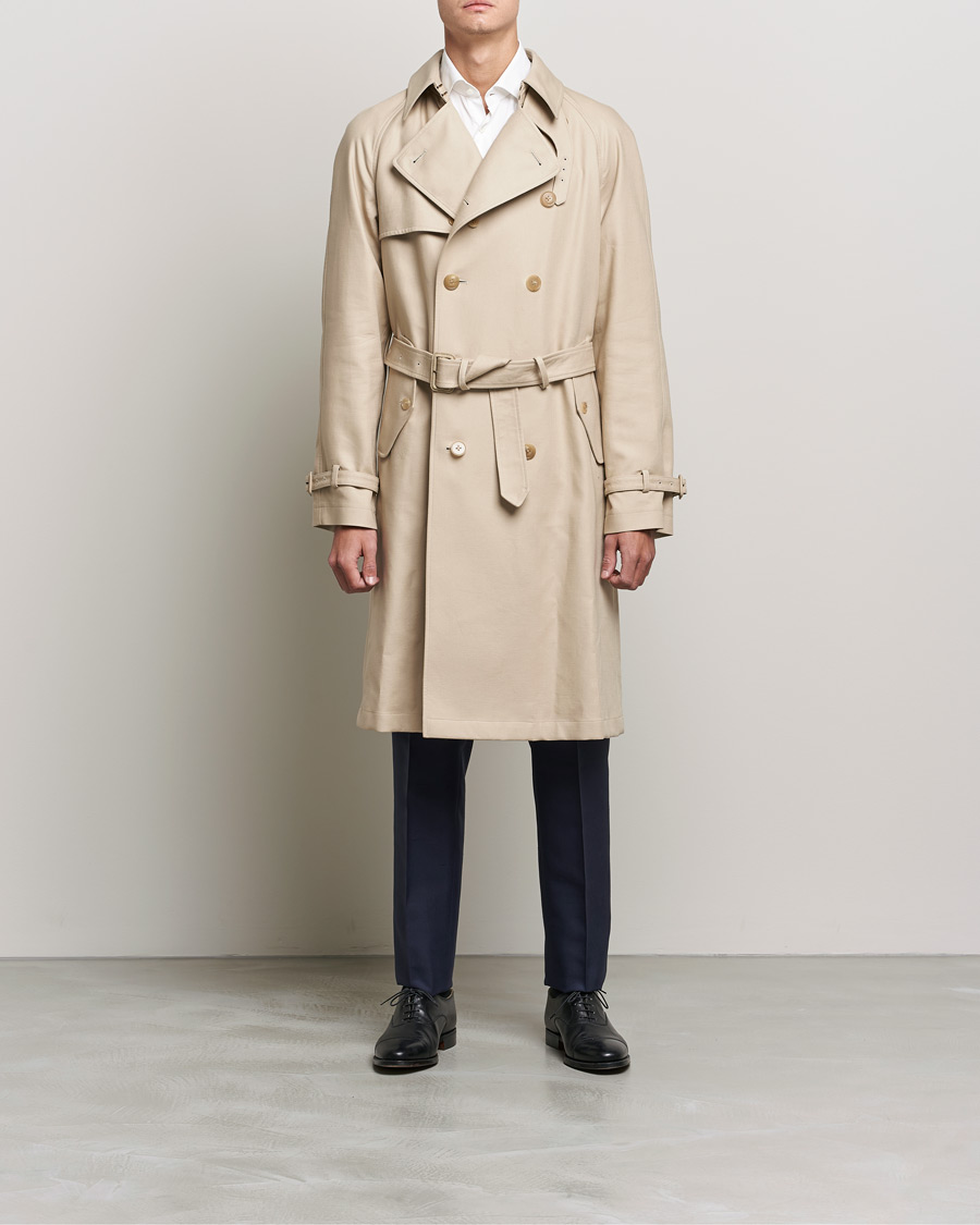 Uomini | Giacche | Ralph Lauren Purple Label | Classic Trench Coat Khaki Stone