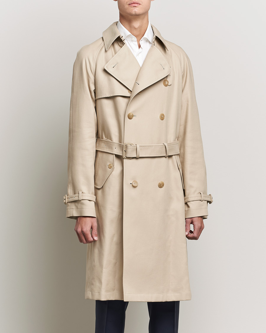 Uomini | Giacche | Ralph Lauren Purple Label | Classic Trench Coat Khaki Stone