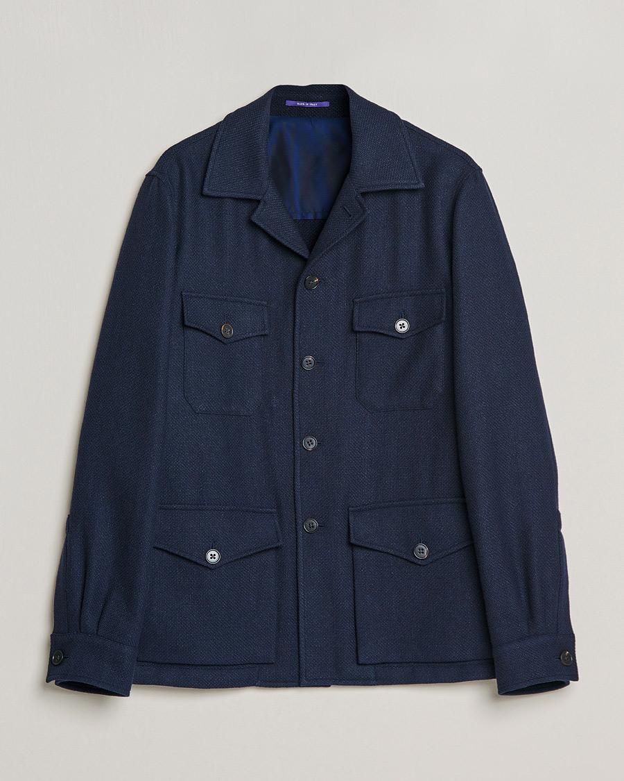 Uomini | Giacche | Ralph Lauren Purple Label | Snowden Tweed Field Jacket Navy