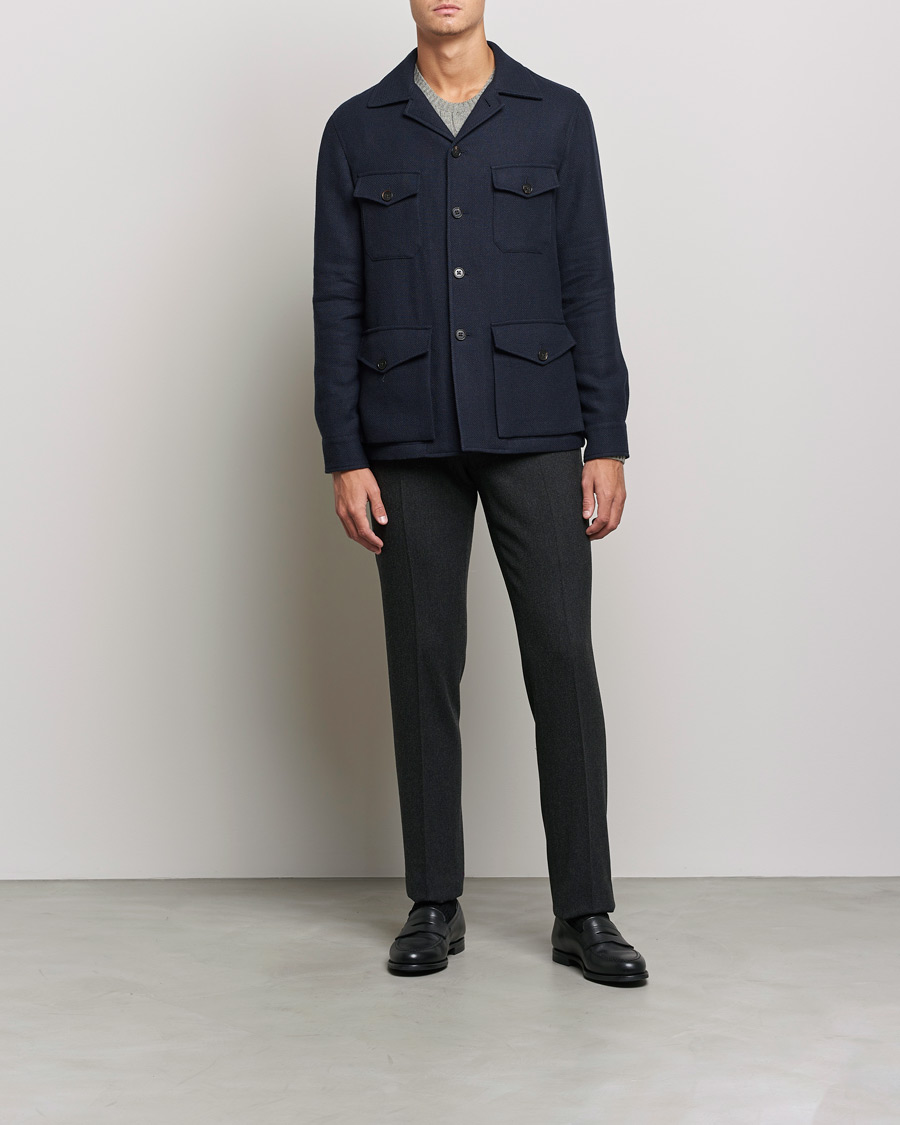 Uomini | Giacche | Ralph Lauren Purple Label | Snowden Tweed Field Jacket Navy