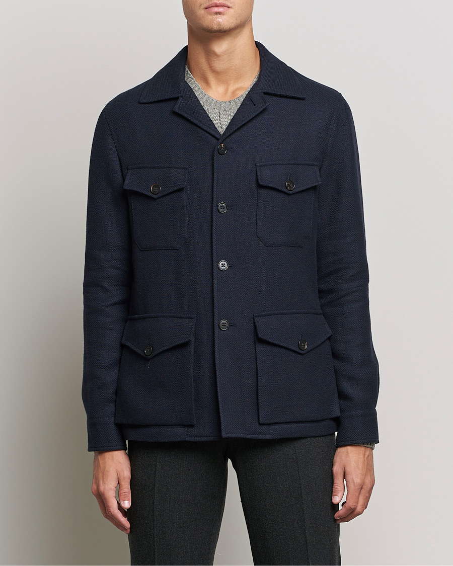 Uomini | Giacche | Ralph Lauren Purple Label | Snowden Tweed Field Jacket Navy