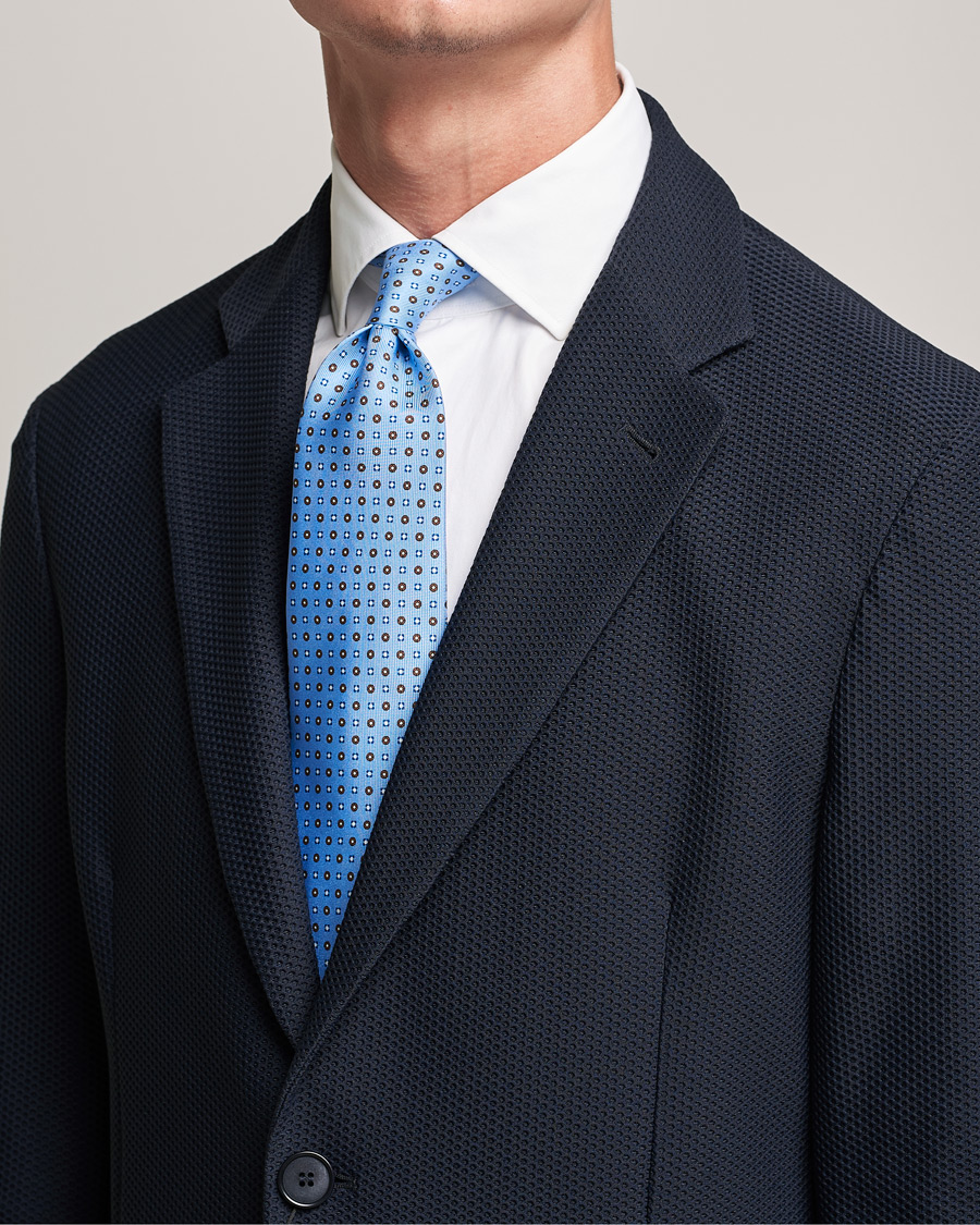 Uomini | E. Marinella 3-Fold Micro Dot Silk Tie Light Blue | E. Marinella | 3-Fold Micro Dot Silk Tie Light Blue