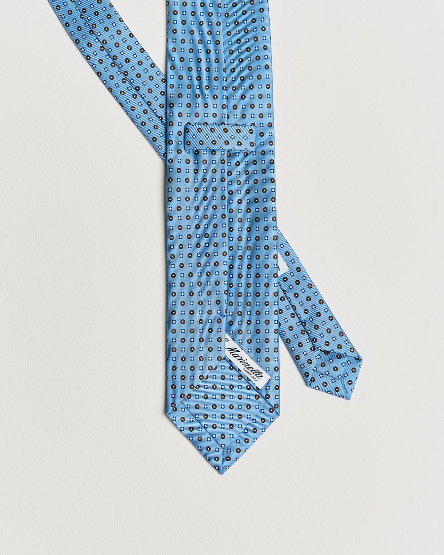 Uomini | E. Marinella 3-Fold Micro Dot Silk Tie Light Blue | E. Marinella | 3-Fold Micro Dot Silk Tie Light Blue