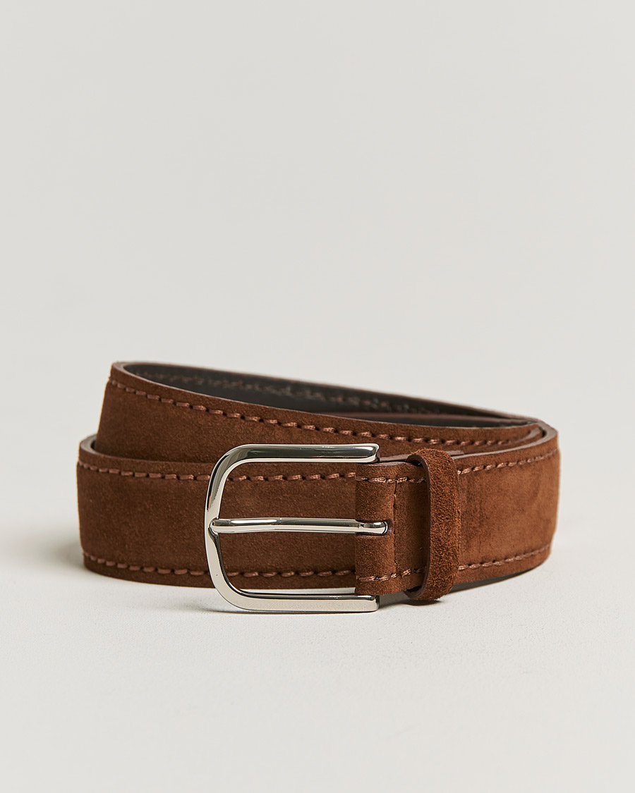 Uomini | Orciani Suede Belt 3,5 cm Cognac | Orciani | Suede Belt 3,5 cm Cognac