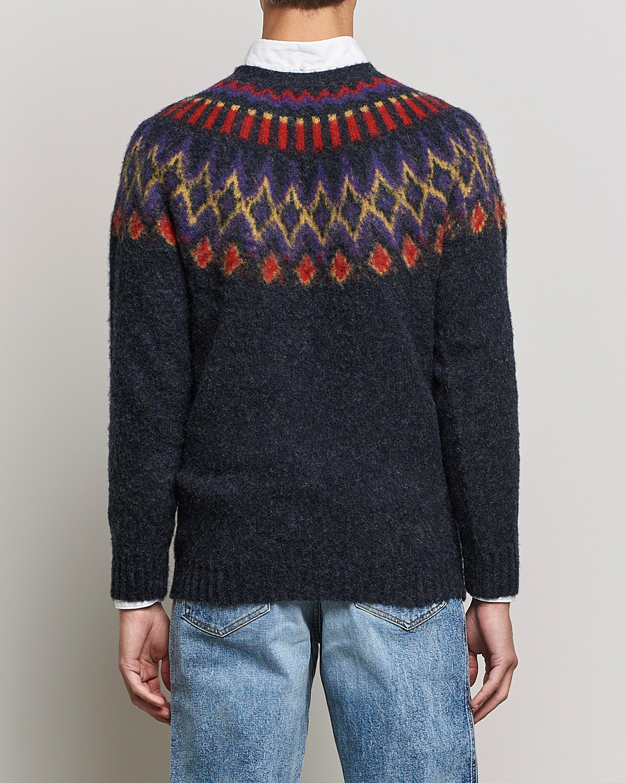 Uomini | Maglieria | Howlin' | Brushed Wool Fair Isle Crew Sweater Charcoal