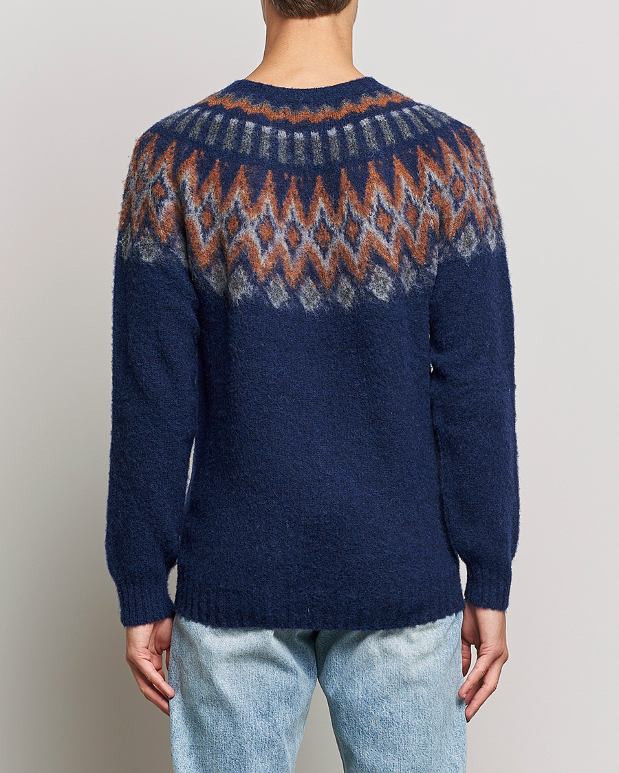 Uomini | Maglieria | Howlin' | Brushed Wool Fair Isle Crew Sweater Magic Blue