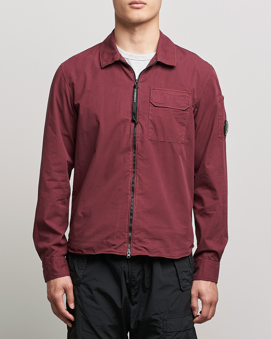Uomini | Camicie | C.P. Company | Garment Dyed Gabardine Overshirt WIne