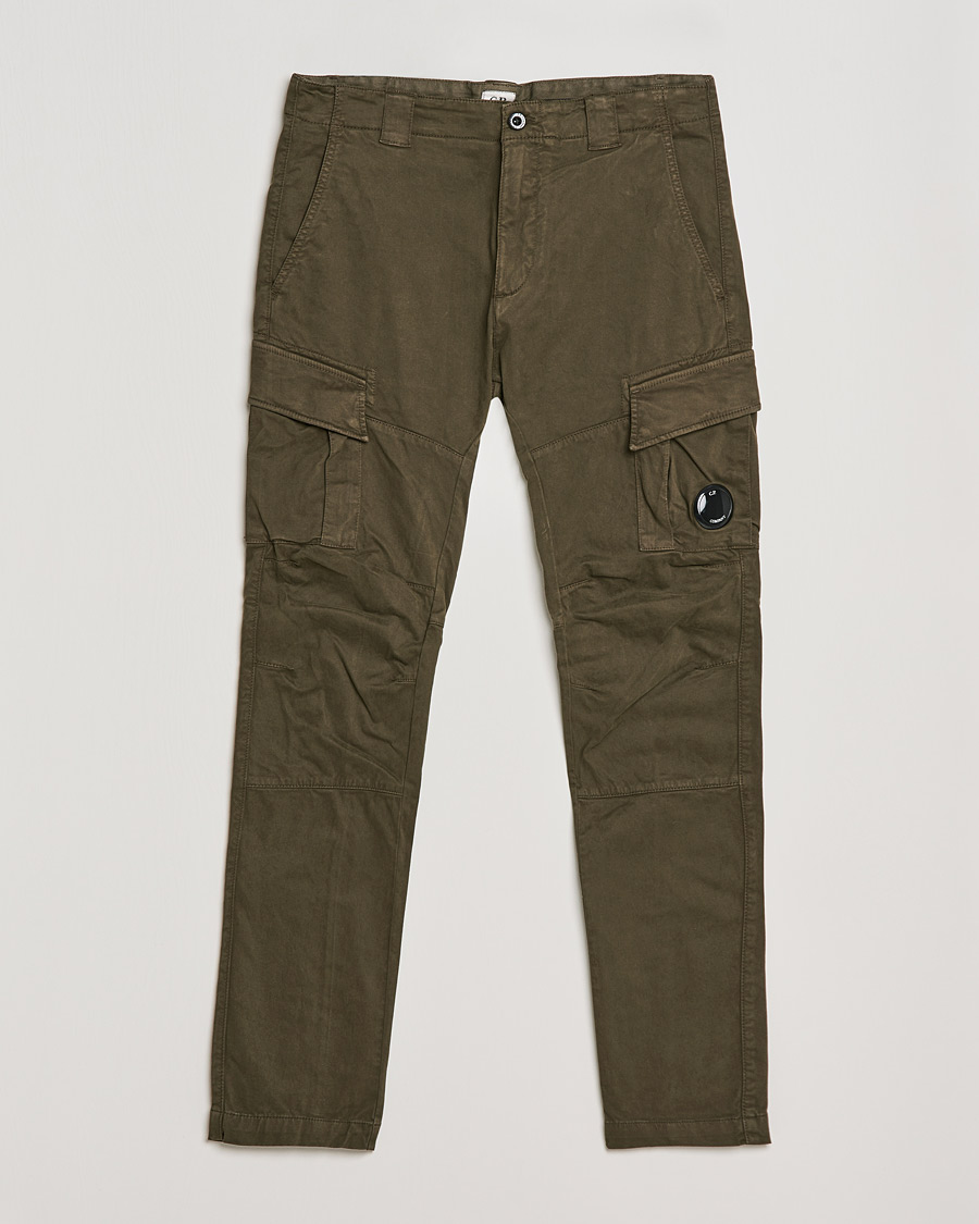 Uomini | Pantaloni | C.P. Company | Stretch Satin Lens Cargo Pants Olive