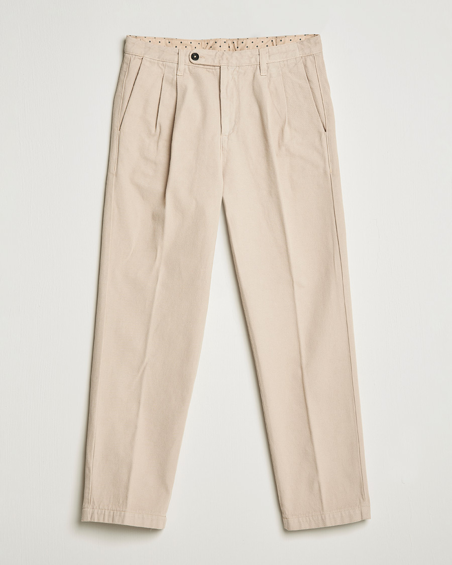 Uomini | Pantaloni | Massimo Alba | Strallo Pleated Chinos Beige
