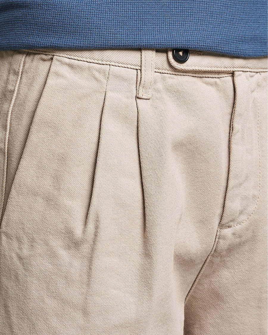 Uomini | Pantaloni | Massimo Alba | Strallo Pleated Chinos Beige