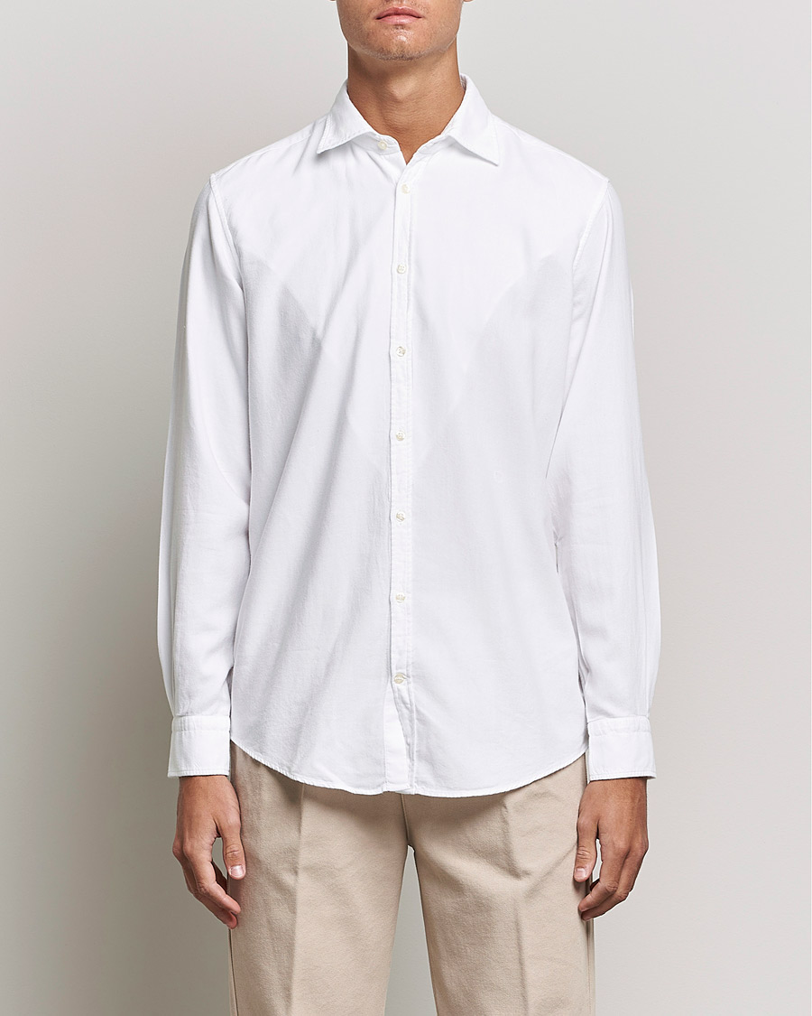Uomini | Camicie | Massimo Alba | Genova Soft Flannel Shirt White