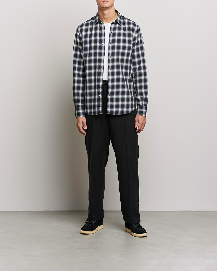 Uomini | Camicie | Aspesi | Checked Flannel Shirt Blue/Grey
