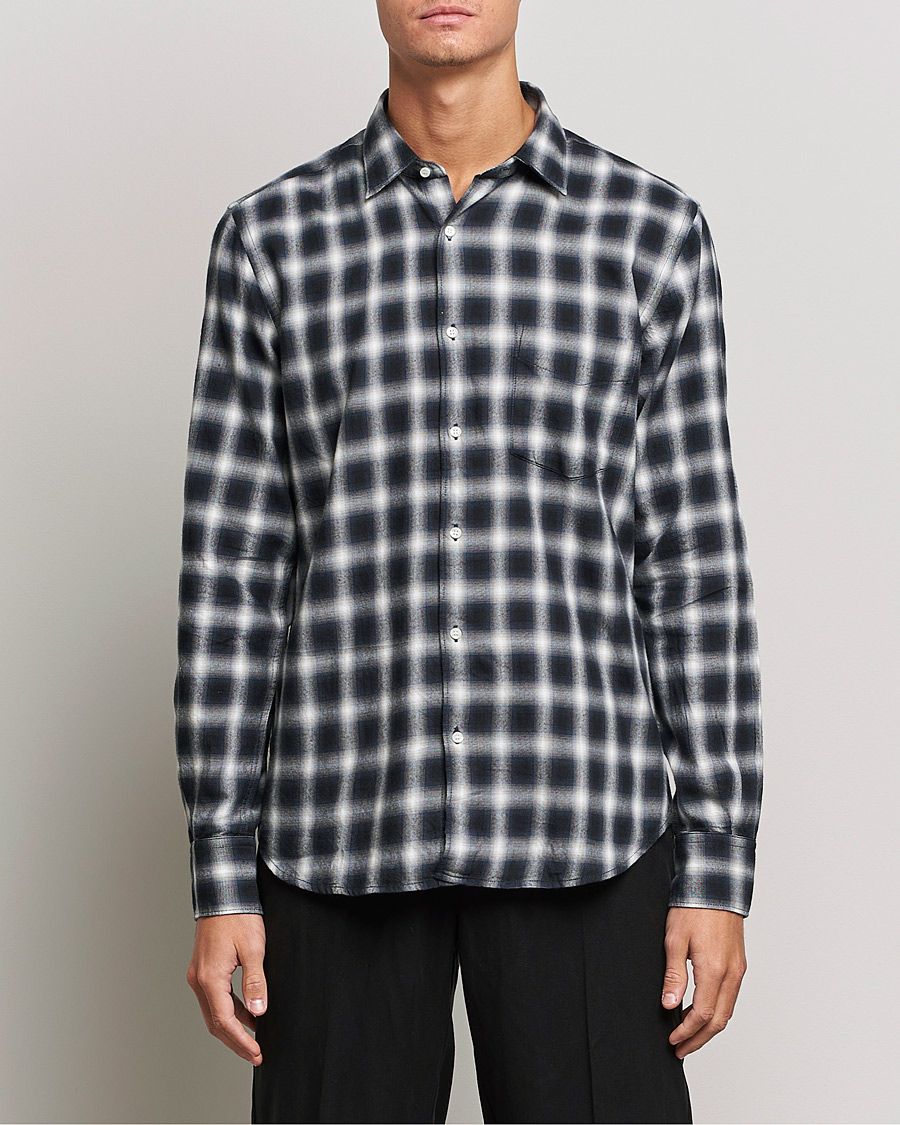 Uomini | Camicie | Aspesi | Checked Flannel Shirt Blue/Grey