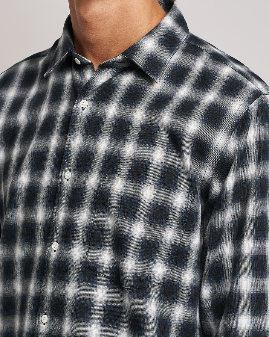 Uomini | Camicie | Aspesi | Checked Flannel Shirt Blue/Grey