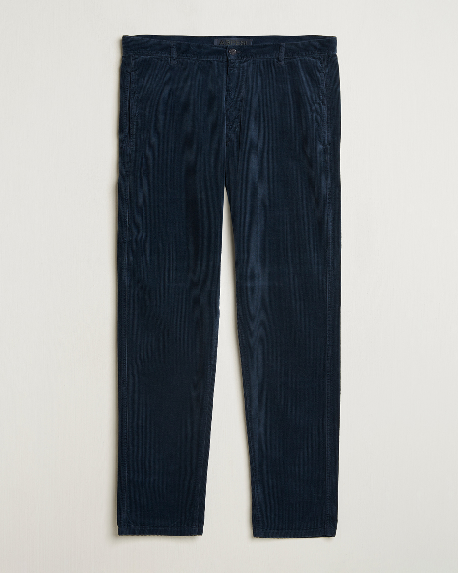 Uomini | Pantaloni | Aspesi | Corduroy Pants Navy