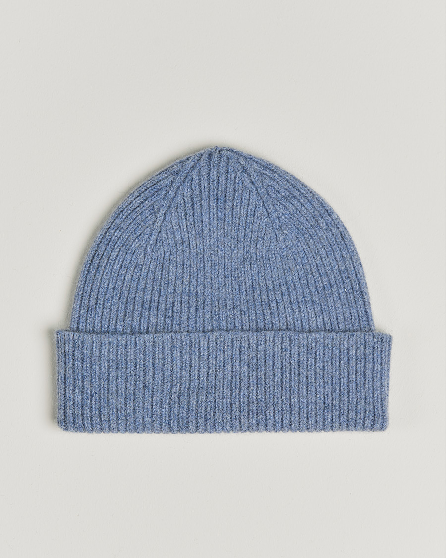 Uomini | Berretti | Le Bonnet | Lambswool/Caregora Beanie Washed Denim