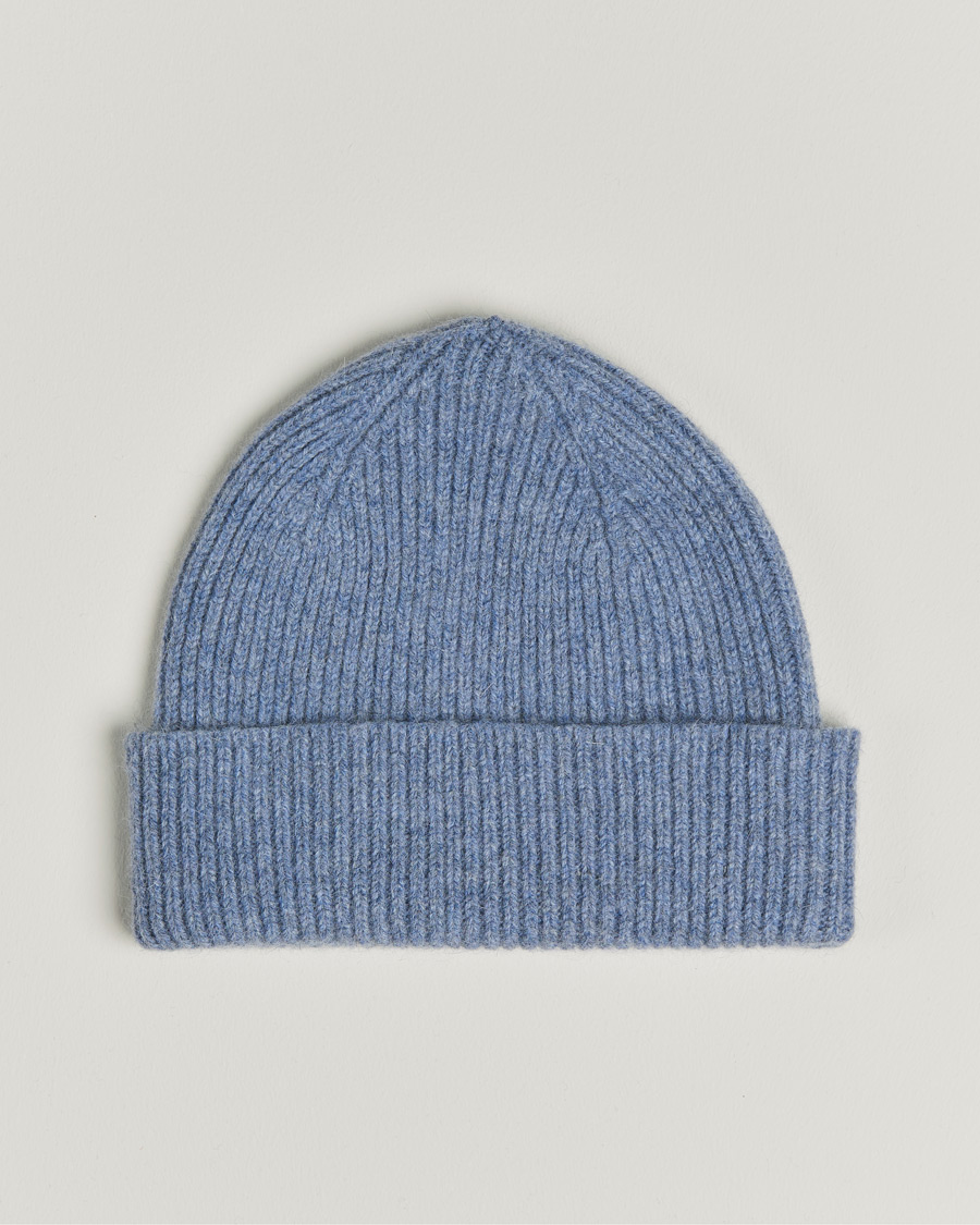 Uomini | Berretti | Le Bonnet | Lambswool/Caregora Beanie Washed Denim