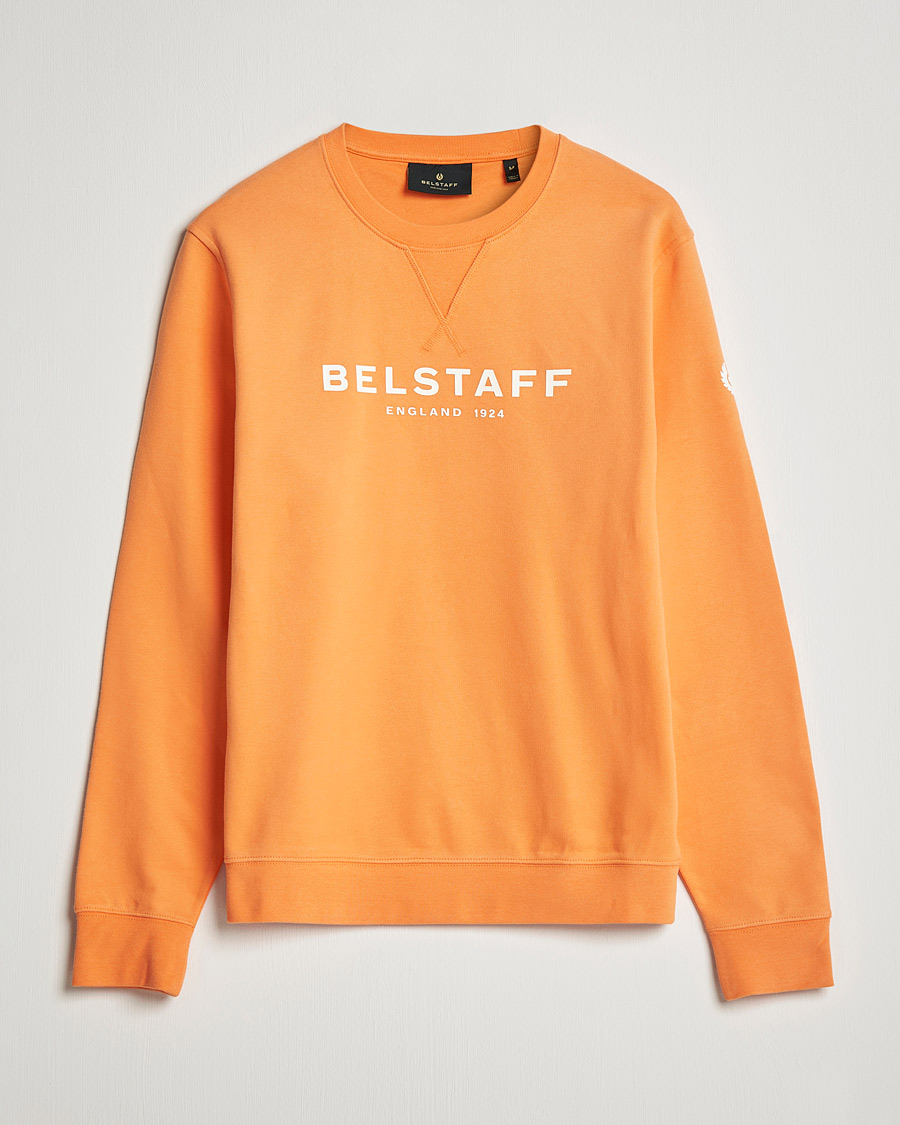 Uomini | Maglieria | Belstaff | 1924 Crew Neck Logo Sweat Signal Orange