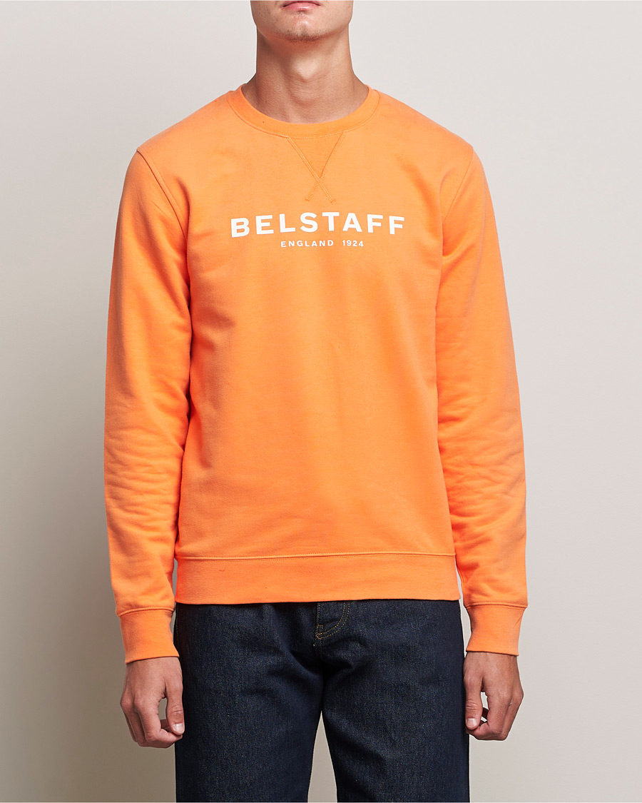 Uomini | Maglieria | Belstaff | 1924 Crew Neck Logo Sweat Signal Orange