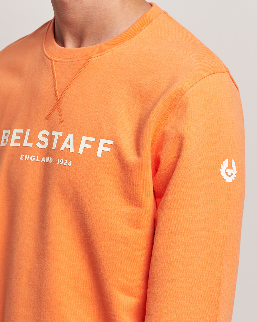 Uomini | Maglieria | Belstaff | 1924 Crew Neck Logo Sweat Signal Orange