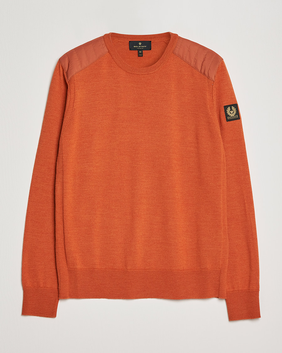 Uomini | Maglieria | Belstaff | Kerrigan Crew Neck Merino Sweatshirt Amber