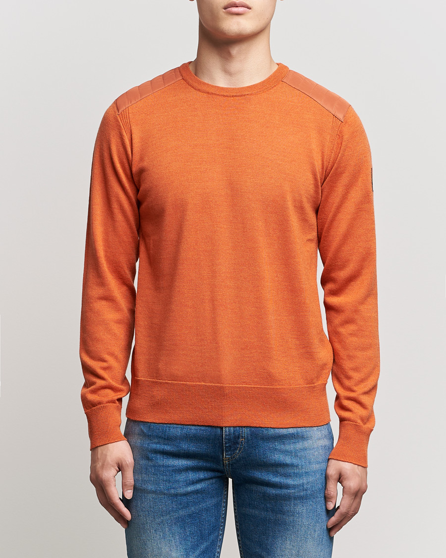 Uomini | Maglieria | Belstaff | Kerrigan Crew Neck Merino Sweatshirt Amber