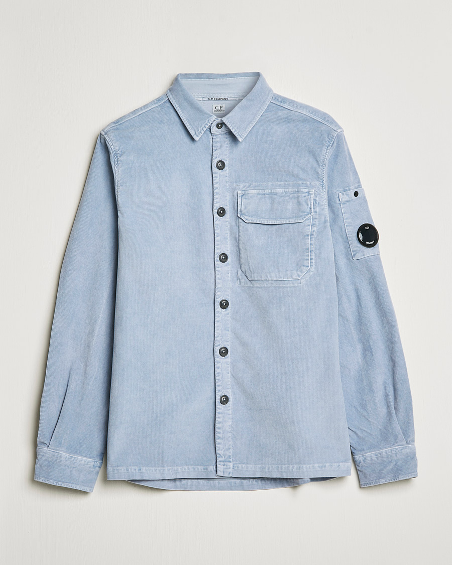 Uomini | Camicie | C.P. Company | Corduroy Lens Overshirt Light Blue