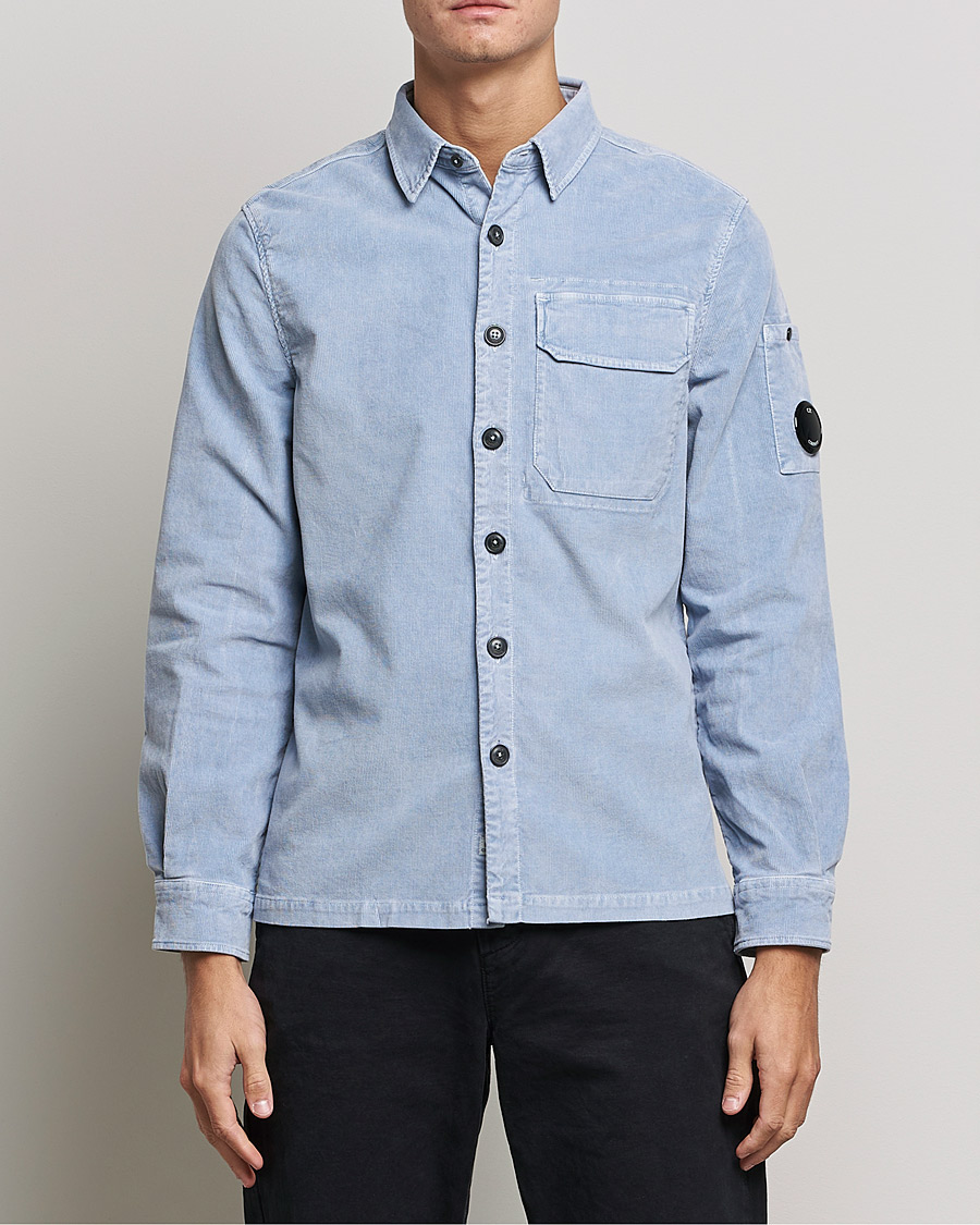 Uomini | Camicie | C.P. Company | Corduroy Lens Overshirt Light Blue