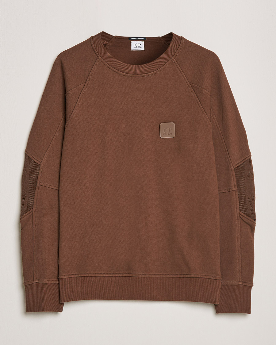 Uomini | Maglieria | C.P. Company | Metropolis Diagonal Raised Fleece Sweat Brown