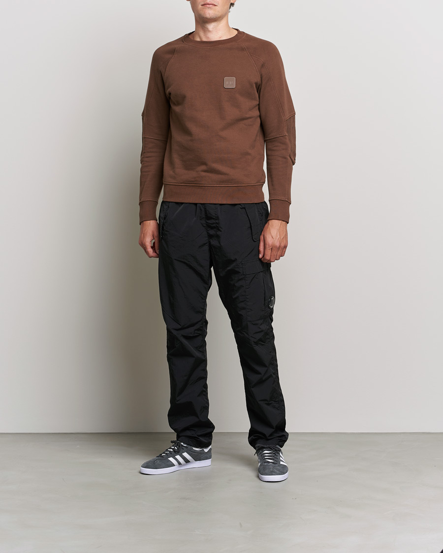 Uomini | Maglieria | C.P. Company | Metropolis Diagonal Raised Fleece Sweat Brown