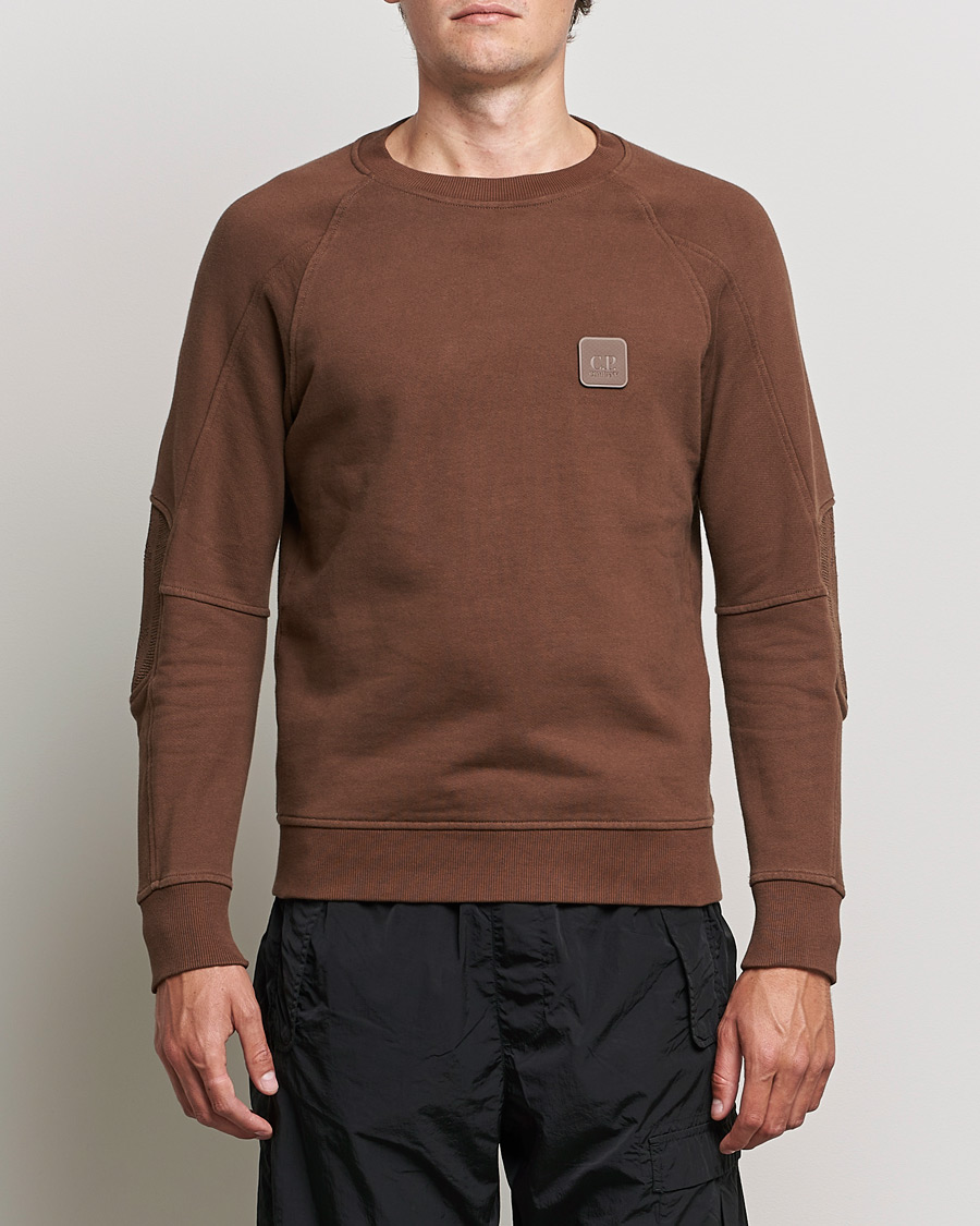 Uomini | Maglieria | C.P. Company | Metropolis Diagonal Raised Fleece Sweat Brown
