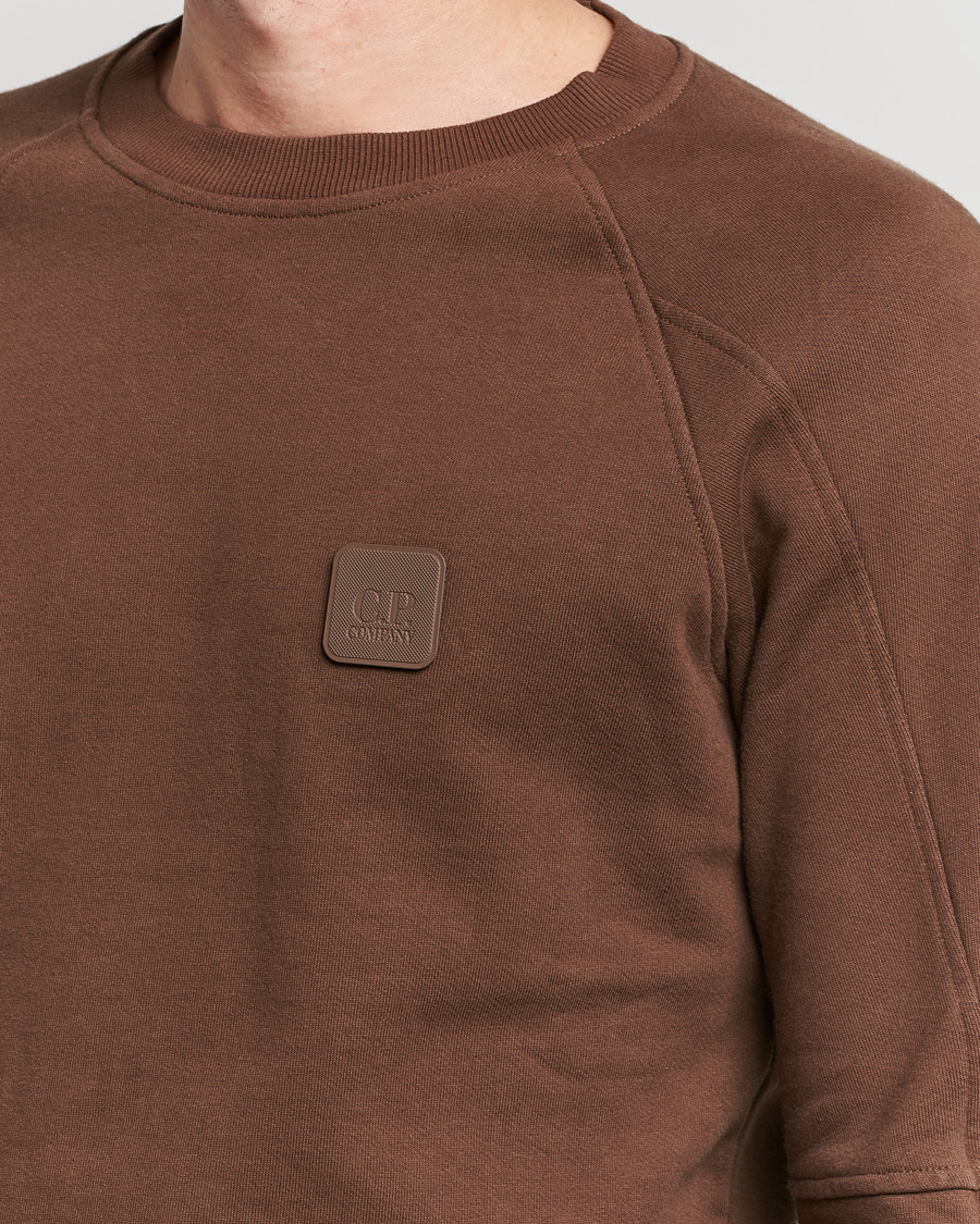 Uomini | Maglieria | C.P. Company | Metropolis Diagonal Raised Fleece Sweat Brown