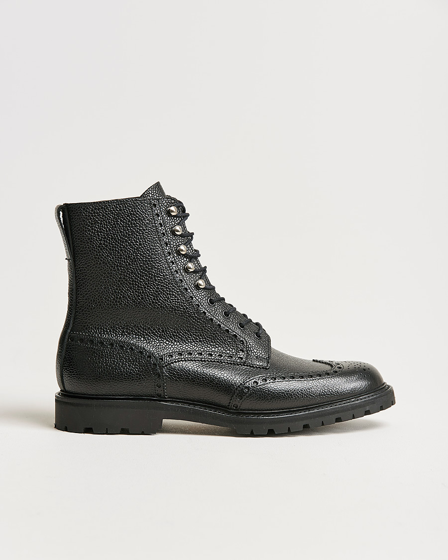 Uomini | Stivali | Crockett & Jones | Islay Scotch Grain Vibram Boot Black Calf