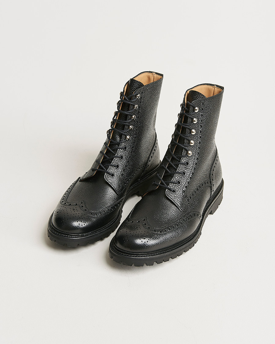 Uomini | Stivali | Crockett & Jones | Islay Scotch Grain Vibram Boot Black Calf