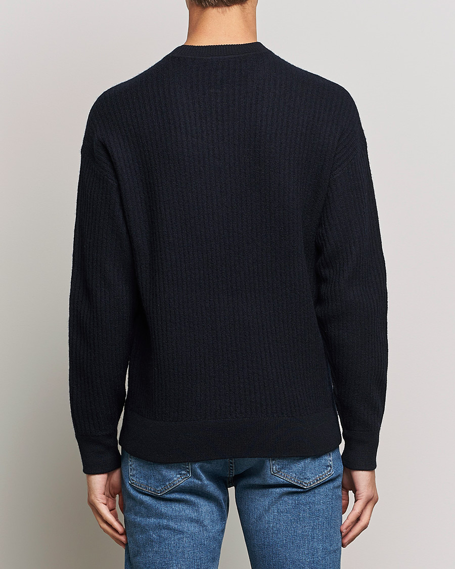 Uomini | Maglieria | Emporio Armani | Wool Logo Sweater Navy