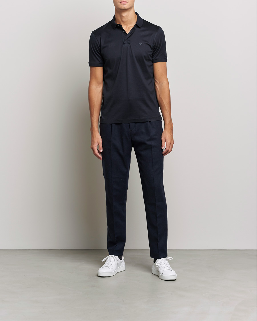 Uomini | Polo | Emporio Armani | Cotton Stretch  Pique Navy
