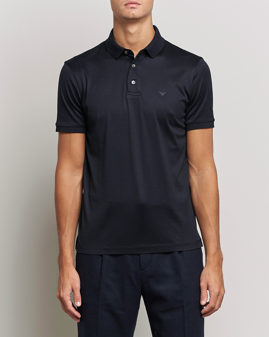Uomini | Polo | Emporio Armani | Cotton Stretch  Pique Navy