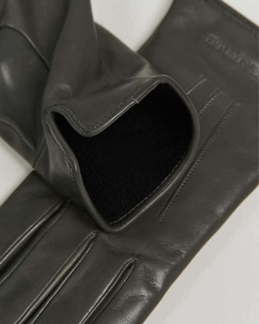 Uomini | Emporio Armani Leather Gloves Grey | Emporio Armani | Leather Gloves Grey