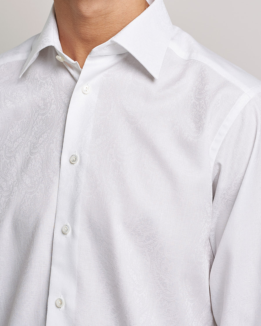 Uomini | Camicie | Eton | Jaquard Paisley Shirt White