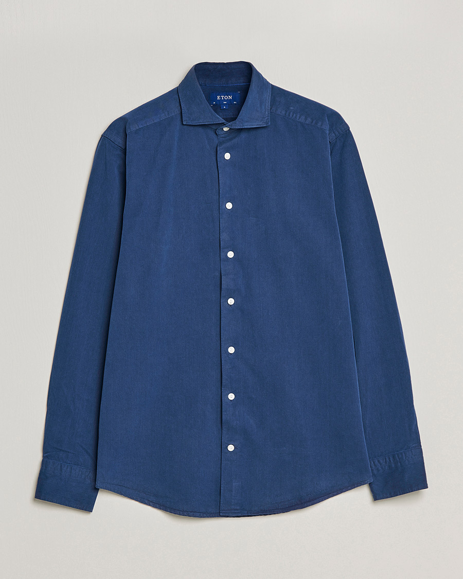 Uomini | Camicie | Eton | Recycled Cotton Denim Shirt Blue
