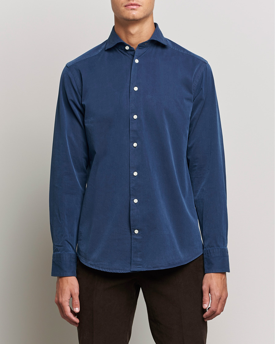 Uomini | Camicie | Eton | Recycled Cotton Denim Shirt Blue
