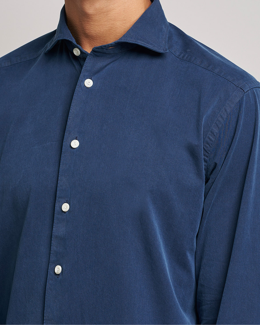 Uomini | Camicie | Eton | Recycled Cotton Denim Shirt Blue