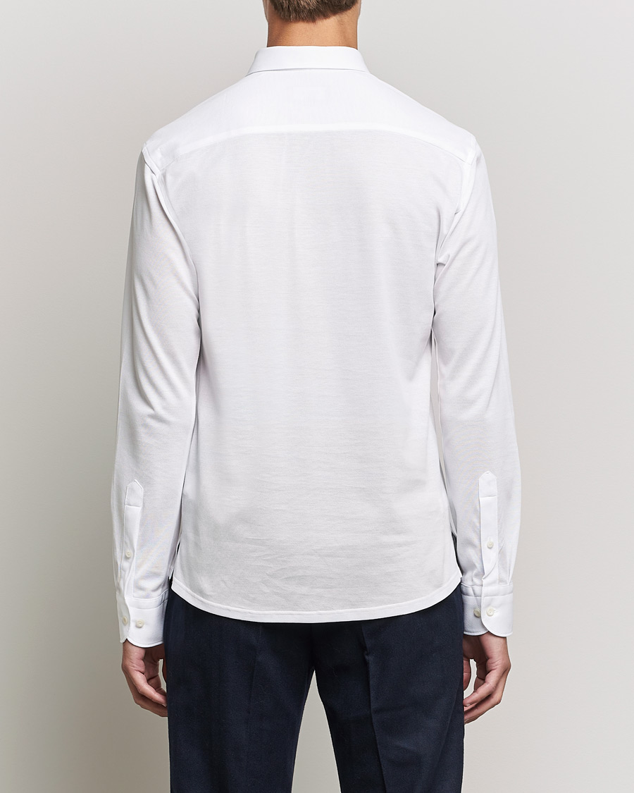 Uomini | Maglieria | Eton | Slim Fit Cotton Piqué Popover Shirt White