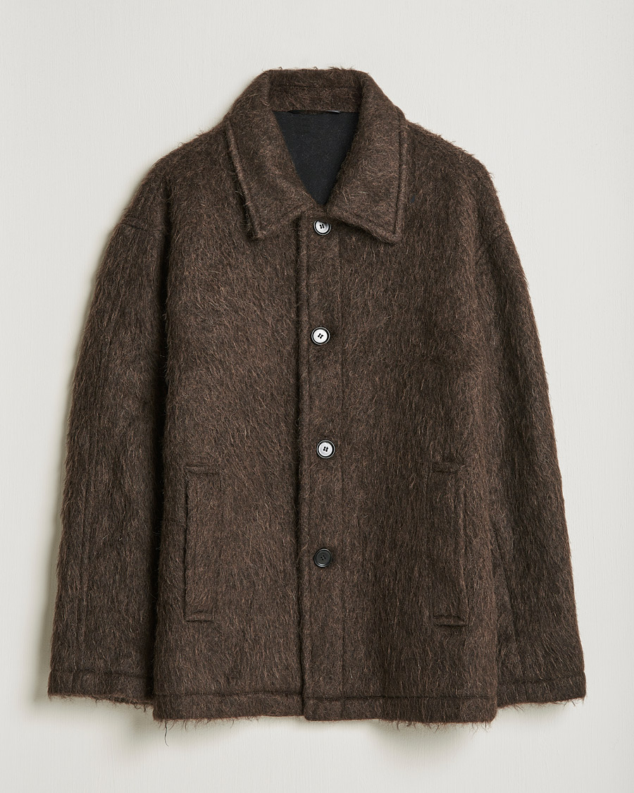 Uomini | Giacche | Filippa K | Seattle Hairy Coat Dark Brown